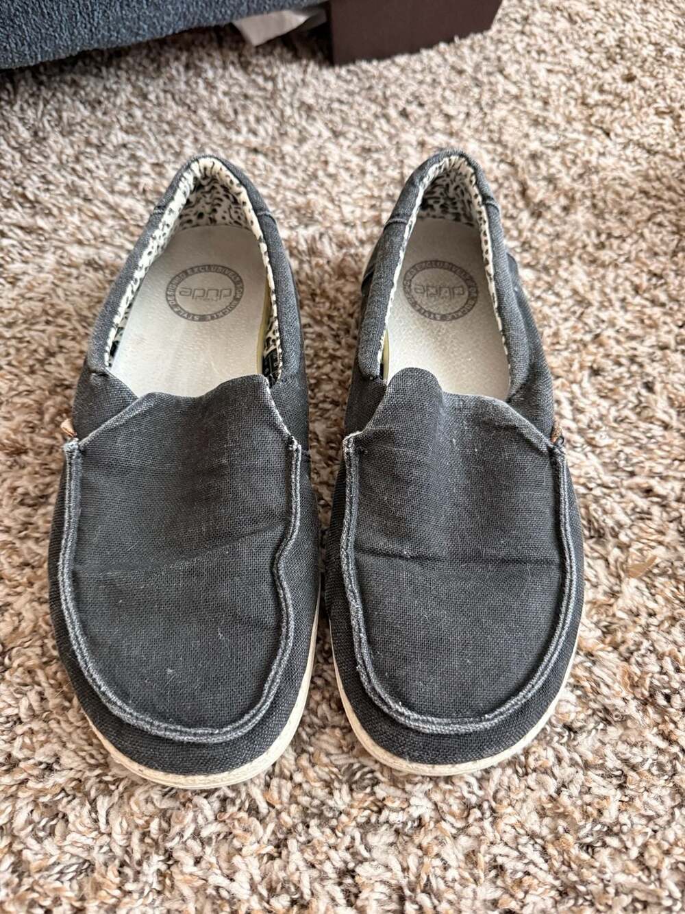 Hey Dude Misty Chambray Black Slip-On Casual Shoes Women's Size 8